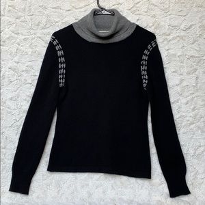 EUC Peck & Peck Black/Gray Cashmere Turtleneck SM